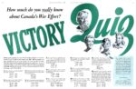 1943 How much do you really know about Canada's War Effort. Victory Quiz