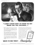1943 'I Don't Know How I'm Going To Get Shoes For The Children...!' White To Him Today... Cheerfully!