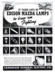 1943 It Takes Lots Of Edison Mazda Lamps to keep 'em Fighting