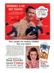 1947 'Experience Is The Best Teacher! ... in bowling and in choosing a cigarette' says Ned Day. Camel