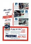 1949 When safety’s a must, it’s Prestone Anti-Freeze