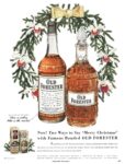 1950 Now! Two Ways to Say 'Merry Christmas' with Famous Bonded Old Forester