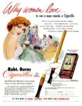 1952 Why women love ... to see a man smoke a Cigarillo. Robt. Burns Cigarillos