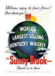 1952 World's Largest Selling Kentucky Whiskey. Old Sunny Brook Brand. 'Cheerful as its Name' (2)