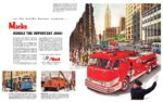 1957 Mack Trucks, on the world’s busiest avenues… Macks Handle The Important Jobs!