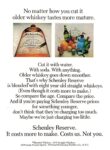 1969 No matter how you cut it older whiskey tastes more mature. Schenley Reserve