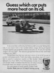 1973 Guess which car puts more heat on its oil. Quaker State