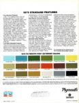 1975 Plymouth Fury Standard Features & Colors