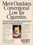 1977 Merit Outdates Conventional Low Tar Cigarettes