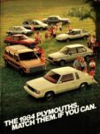 1984 Plymouths. Match Them. If You Can