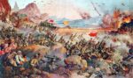 Chinese People's Volunteer Army advancing victoriously at the Battle of Triangle Hill, Korean War