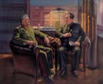 Mao and Stalin discussing the Korean War
