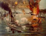 1898 USS Olympia at the Battle of Manila Bay 1.May 1898
