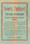 1918 Toverit, Työläiset! Yhtykää riveihimme! Tasteluun työväenluokan vapauden puolesta
