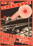 1938 C.N.T. A.I.T. cheminots! boycot a toutes les marchandises de l'Espagne fasciste