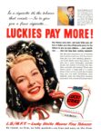 1950 Luckies Pay More! Lucky Strike