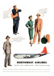 1950 Northwest Airlines. Finest Coast To Coast... Overnight To Hawaii... Shortest To Alaska And The Orient