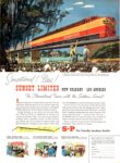 1950 Sensational! New! Sunset Limited New Orleans - Los Angeles. S-P The friendly Southern Pacific