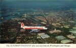 1955 Capital Airlines Viscount Washington DC Postcard