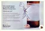 1971 Some research 'experts' say you can't taste the difference between beers. What do you say. Budweiser