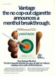 1971 Vantage the no cop-out cigarette announces a menthol breakrough