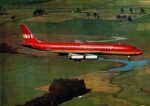 1977 Braniff International Douglas DC-8-62 Postcard N1806