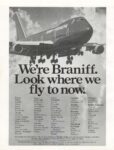 1980 We're Braniff. Look where we fly to now