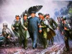1985 Troops protecting the Great Leader from rain