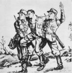 1942 Aseveljet auttamassa haavoittunutta toveriaan