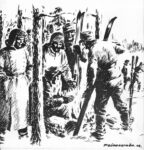 1942 Soldiers warming up by the campfire