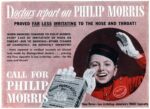 1943 Doctors report on Philip Morris Proved Far Less Irritating To The Nose And Throat!