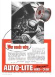 1943 War needs wire. Auto-Lite Aircraft Wire and Cable