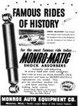 1952 Famous Rides Of History. Monro-Matic Shock Absorbers. Monroe Auto Equipment