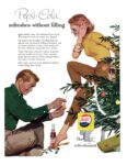 1956 Pepsi-Cola refreshes without filling. The Light refreshment