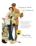 1957 Going places with the Light refreshment. Pepsi-Cola refreshes without filling