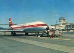 1960 Swissair Caravelle Postcard HB-ICW