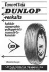 1965 Tunnettuja Dunlop - renkaita kaikkin ajoneuvoihin, polkupyöriin, maansiirtokoneisiin