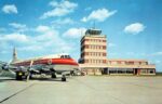1956 Trans-Canada Airlines Viscount at the Quebec Airport Postcard