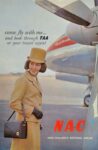 1956 come fly with me... and book through TAA or your travel agent. NAC New Zealand's National Airline