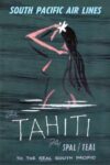 1957 South Pacific Air Lines Via Tahiti Fly Spal & TEAL To The Real South Pacific