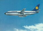 1968 Lufthansa Boeing 737 Cruising Postcard