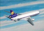 1972 Lufthansa McDonnell Douglas DC-10 postcard