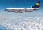 1973 Lufthansa McDonnell Douglas DC-10 Cruising Postcard
