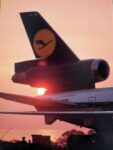 1976 Lufthansa McDonnell Douglas DC-10 Tail Sunset Postcard