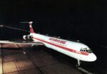 1981 Interflug IL 62 Nighttime Postcard