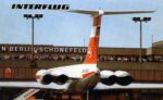 1985 Interflug IL 62 Berlin-Schonefeld Airport Postcard DDR-SEO
