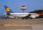 1986 Lufthansa Flughafen Hannover Langenhagen Airbus A310 Postcard D-AICS 737 D-ABFW