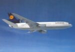 1988 Lufthansa McDonnell Douglas DC-10 Cruising Postcard