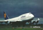 1992 Lufthansa Boeing 747-400 Postcard
